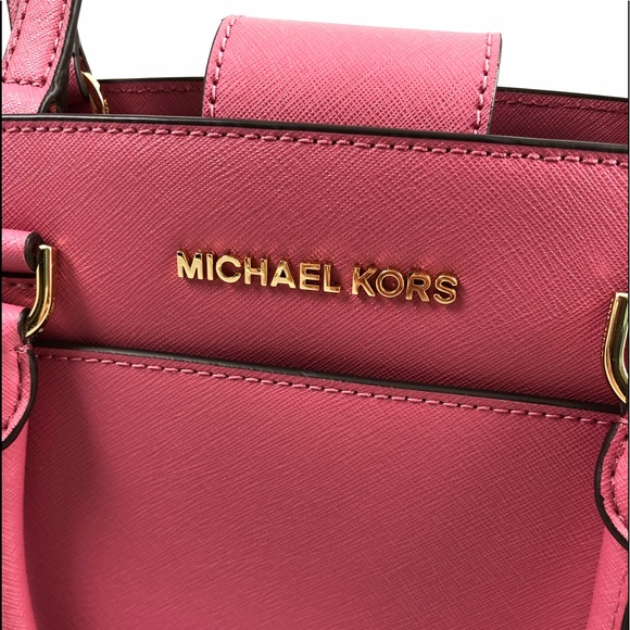 New! Michael Kors Pink Leather Large Satchel - Picture 2 of 8